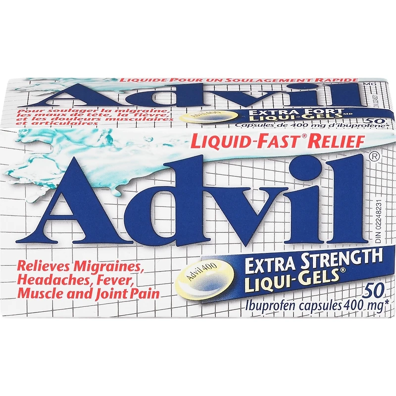 Advil Extra Strength Liqui-Gels for Headaches, Migraines, and Pain Relief, 400 mg Ibuprofen