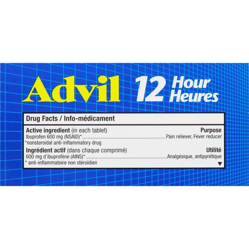 Advil 12 Hour Tablets for Extended Pain Relief, 600 mg Ibuprofen