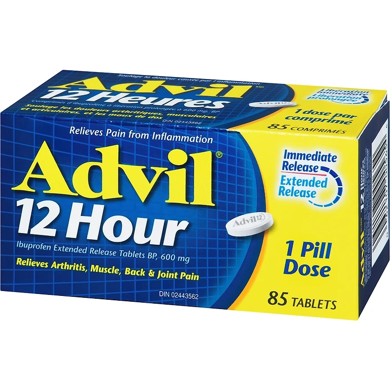 Advil 12 Hour Tablets for Extended Pain Relief, 600 mg Ibuprofen