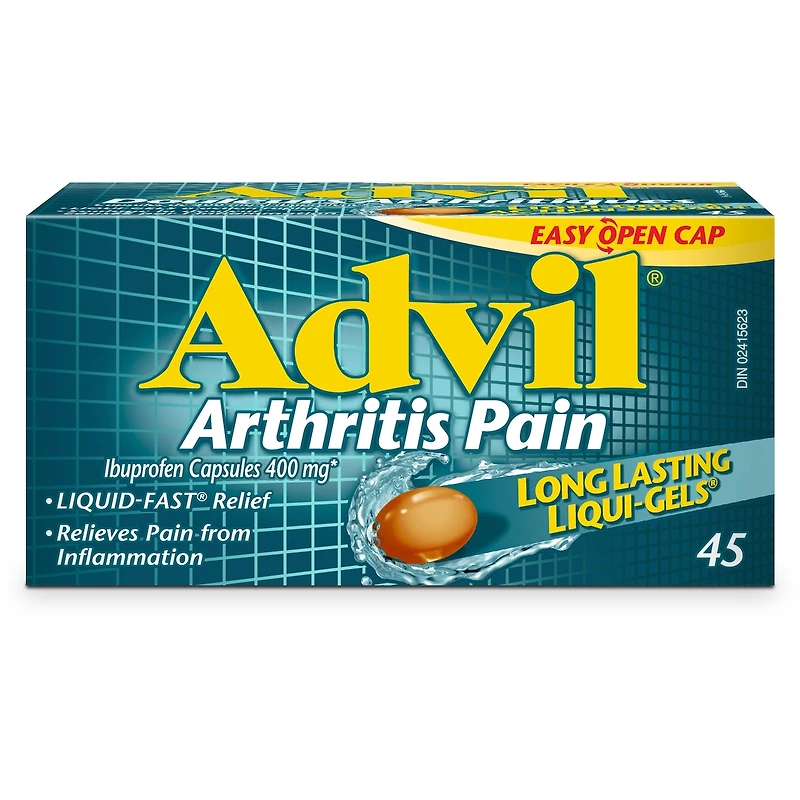 Advil Douleurs Arthritiques Capsules de 400 mg d'Ibuprofène 45 Liqui-Gels à Action Durable