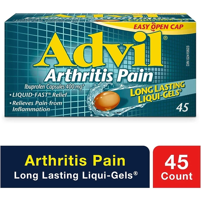 Advil Douleurs Arthritiques Capsules de 400 mg d'Ibuprofène 45 Liqui-Gels à Action Durable