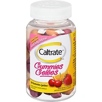 Gelées Caltrate, supplément de calcium et de vitamine D3 pour la santé des os, cerise, orange et fraise, 50 unités