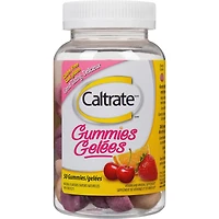 Gelées Caltrate, supplément de calcium et de vitamine D3 pour la santé des os, cerise, orange et fraise, 50 unités