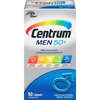 Centrum Hommes 50+, un supplément complet de vitamines et de minéraux, en format de 90 comprimés