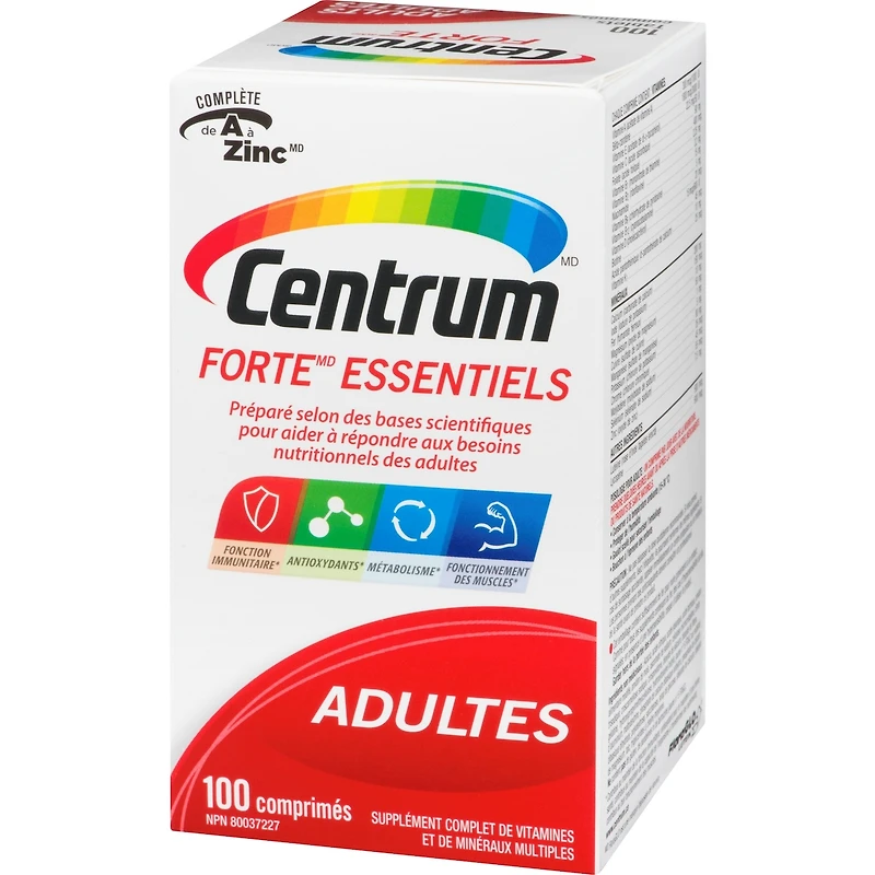 Centrum Forte Essentials Adult Multivitamin and Multimineral Supplement Tablets