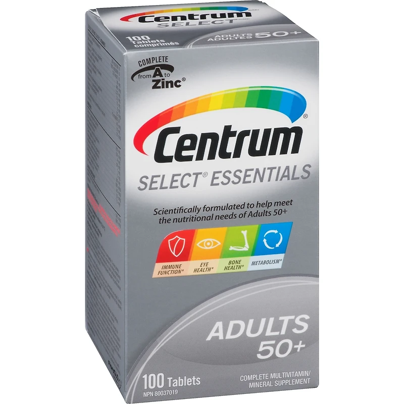 Centrum Select Essentials Adults 50+ Multivitamin and Multimineral Supplement Tablets