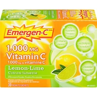 Mélange pour boisson Emergen-C, supplément de vitamine C (1 000 mg), saveur de citron-lime, 30 sachets