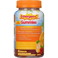 Emergen-C Gummies 500mg Vitamin C Supplement, Orange, Tangerine & Raspberry Flavours