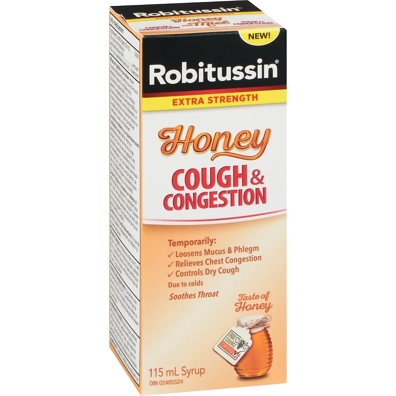 Robitussin Toux et Congestion Sirop au Miel Extra Fort ml
