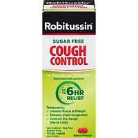 Robitussin Contrôle de la Toux Liquide pour les Diabétiques Saveur de Baie 115 ml