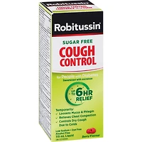 Robitussin Contrôle de la Toux Liquide pour les Diabétiques Saveur de Baie 115 ml