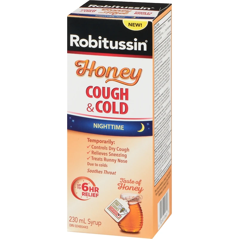 Robitussin Toux et Rhume Sirop au Miel Nuit 230 ml