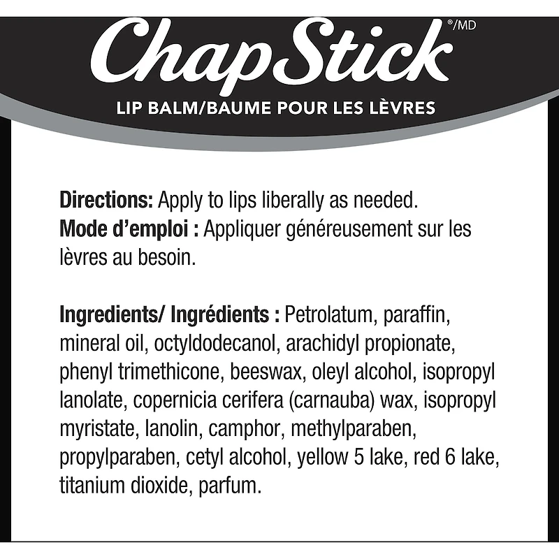 ChapStick Baume pour les Lèvres Classique Original Format Économique 2 x 4 g