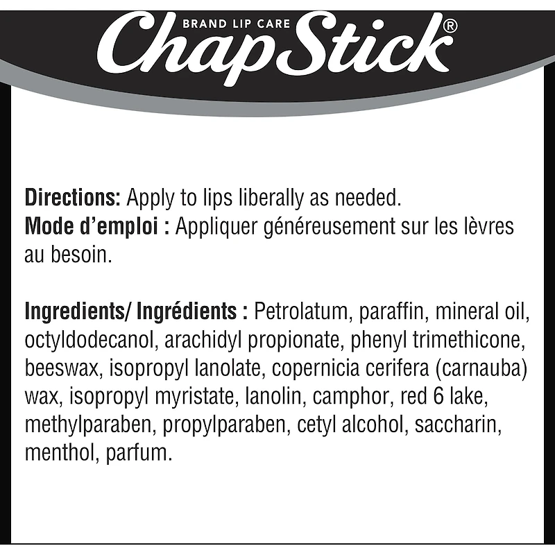 ChapStick Baume pour les Lèvres Classique Cerise Format Économique 2 x 4 g