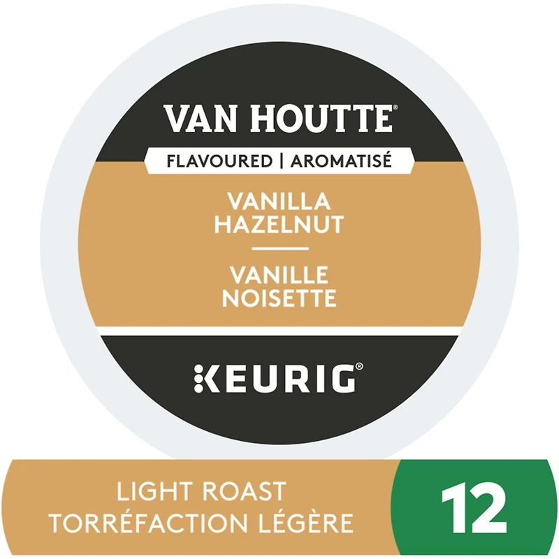Vanilla Hazelnut, Light Roast, K-Cup Coffee Pods, 12 Count