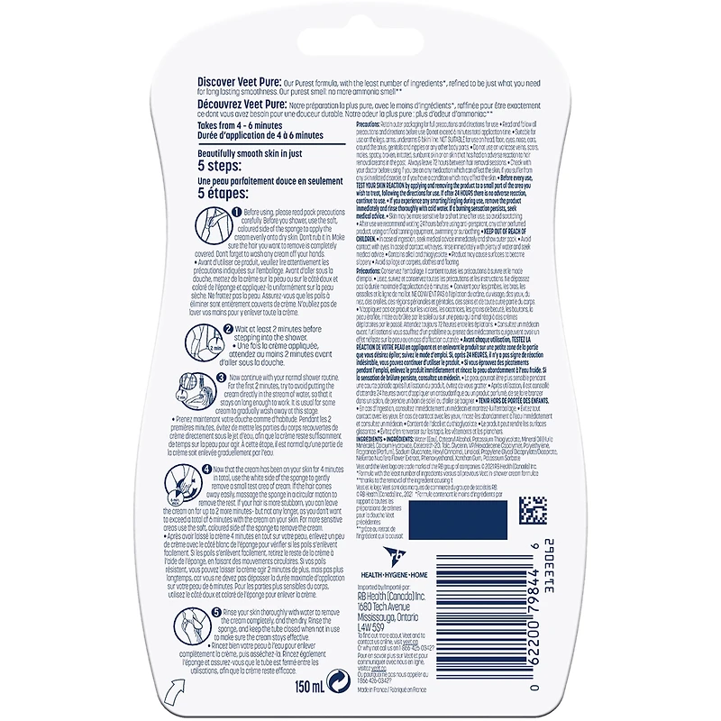 Veet® Pure™ In-Shower Hair Removal Cream, Normal Skin