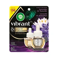 Recharge d’huiles essentielles parfumées VibrantMC - Lavande et nénuphar, 2 Recharges