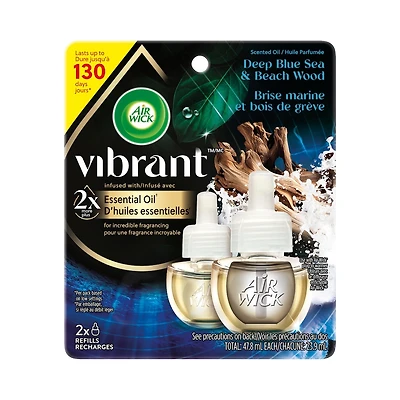 Recharge d’huiles essentielles parfumées VibrantMC - Brise marine et bois de grève, 2 Recharges