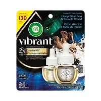 Recharge d’huiles essentielles parfumées VibrantMC - Brise marine et bois de grève, 2 Recharges