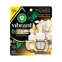 Recharge d’huiles essentielles parfumées VibrantMC -  Jasmin blanc et frangipanier, 2 Recharges