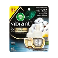 Recharge d’huiles essentielles parfumées VibrantMC - Coton et lotus blanc, 2 Recharges