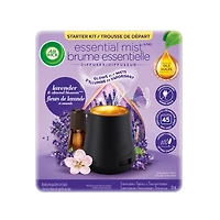 Trousse ESSENTIAL MISTMD  - Fleurs de lavande et amande, 1 Diffuseur + 1 Recharge + 3 Batteries AA