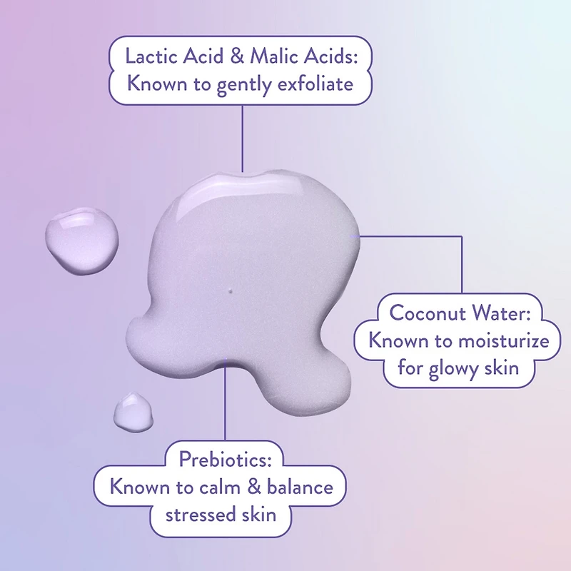 Tonique Hydratation et éclat de Bioré, avec eau de coco + prébiotiques + acide lactique, tonique pour peau sèche et sensible (235 ml)