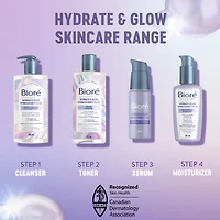 Tonique Hydratation et éclat de Bioré, avec eau de coco + prébiotiques + acide lactique, tonique pour peau sèche et sensible (235 ml)