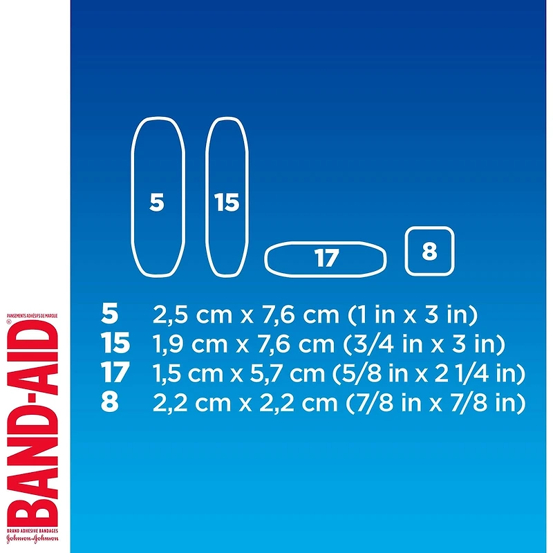BAND-AID® Brand TRU-STAY™ Clear Strips COMFORT-FLEX® Bandages, Assorted Sizes, 45 Count