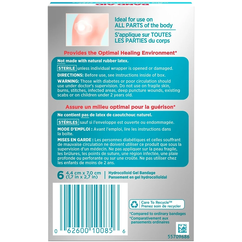 Pansements Hydro Seal en gel hydrocolloïdal, grands