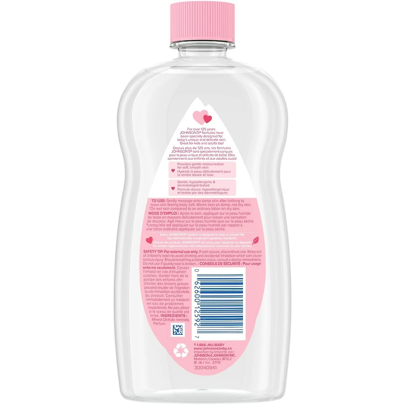 Huile pour bébés, huile minérale hydratante et à massage