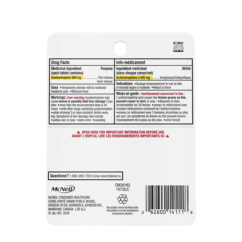 Extra Strength Pain Relief Acetaminophen 500mg EZTabs