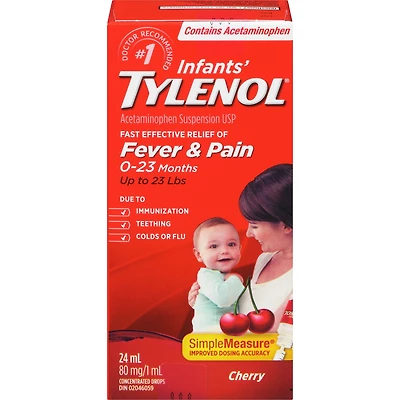 Infants' Medicine, Fever & Pain Drops, Cherry