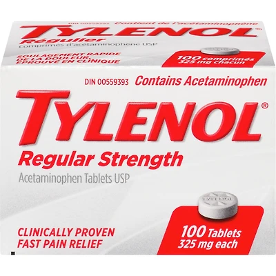 Acétaminophène à 325 mg, analgésique, régulier