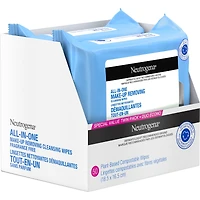Lingettes nettoyantes démaquillantes Tout-en-un non parfumées pour le visage, compostables, composées de fibres végétales, Duo écono