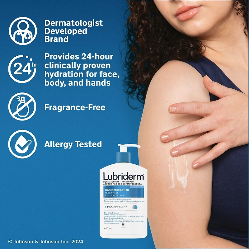 Lotion non parfumée, Beurre de karité et glycérine, Peau sèche, Hydratant pour les mains et le visage