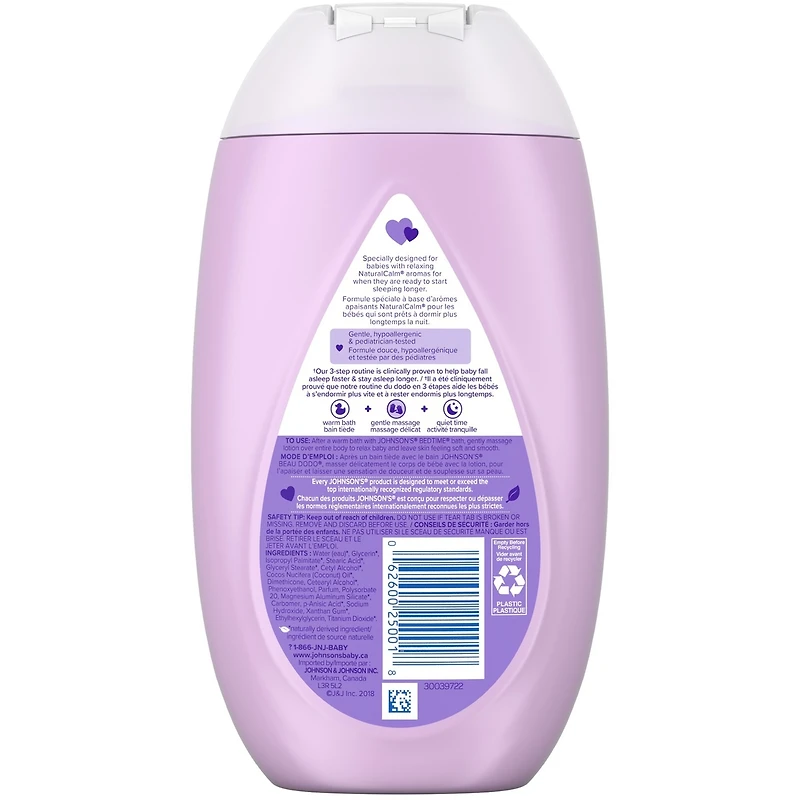 Johnson's Baby Bedtime Moisturizing Lotion and Cream for Dry Skin 400mL