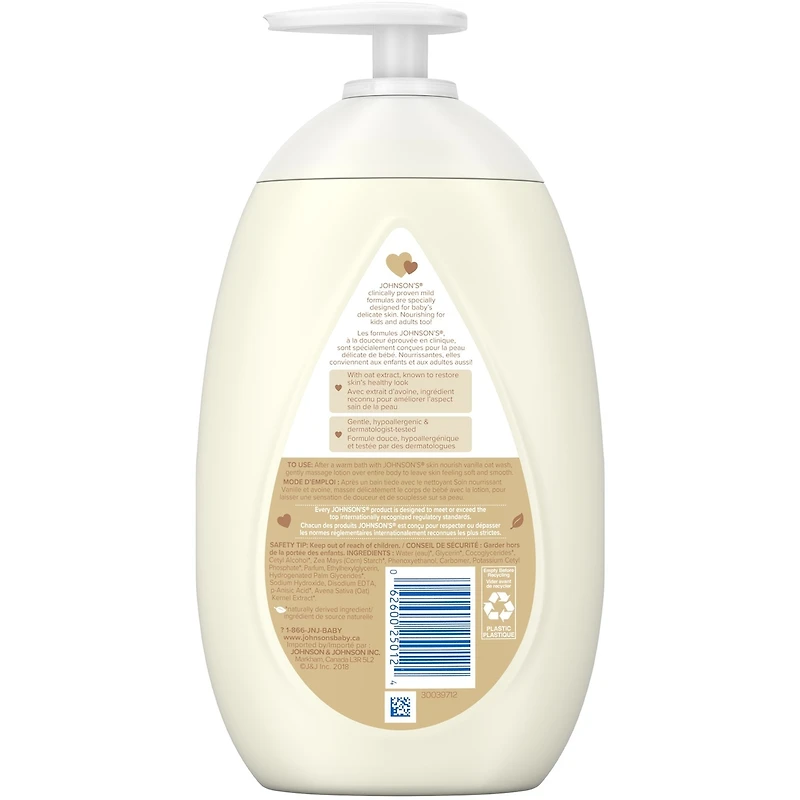 Baby Lotion for Dry Skin, Skin Nourish Vanilla Oat