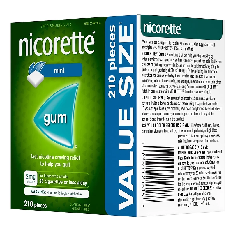 Gomme menthe Frissons extrêmes, 2 mg