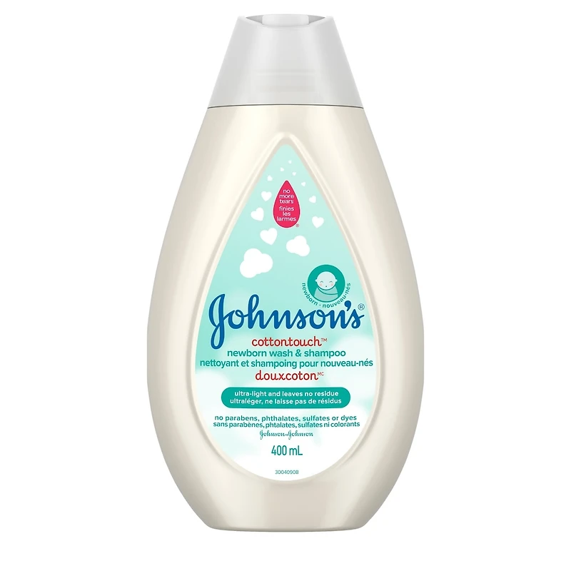 Johnson's Baby Newborn Bath Wash and Shampoo, CottonTouch Body Wash 400mL