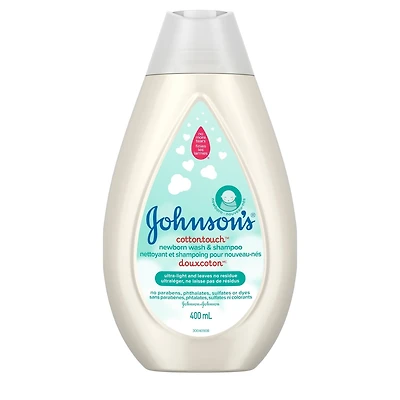 Johnson's Baby Newborn  Bath Wash and Shampoo, CottonTouch Body Wash 400mL