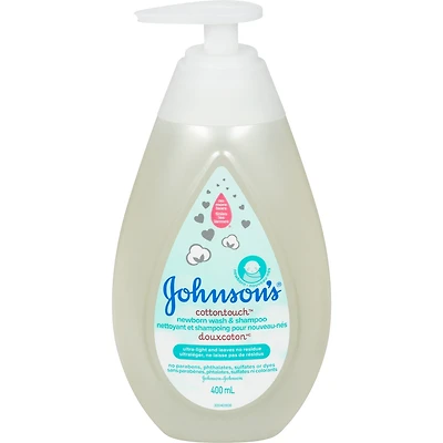 Johnson's Baby Newborn  Bath Wash and Shampoo, CottonTouch Body Wash 400mL