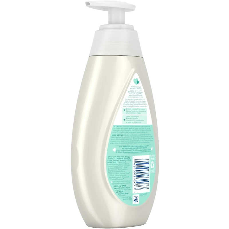 Johnson's Baby Newborn  Bath Wash and Shampoo, CottonTouch Body Wash 400mL