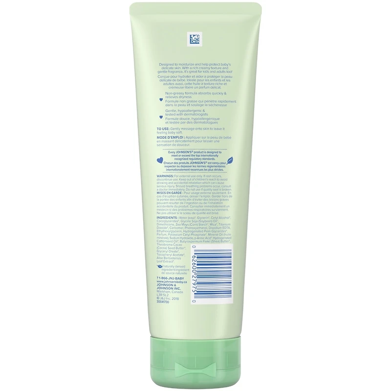 Johnson's Huile crémeuse pour bébés, avec aloès et vitamine e  236mL
