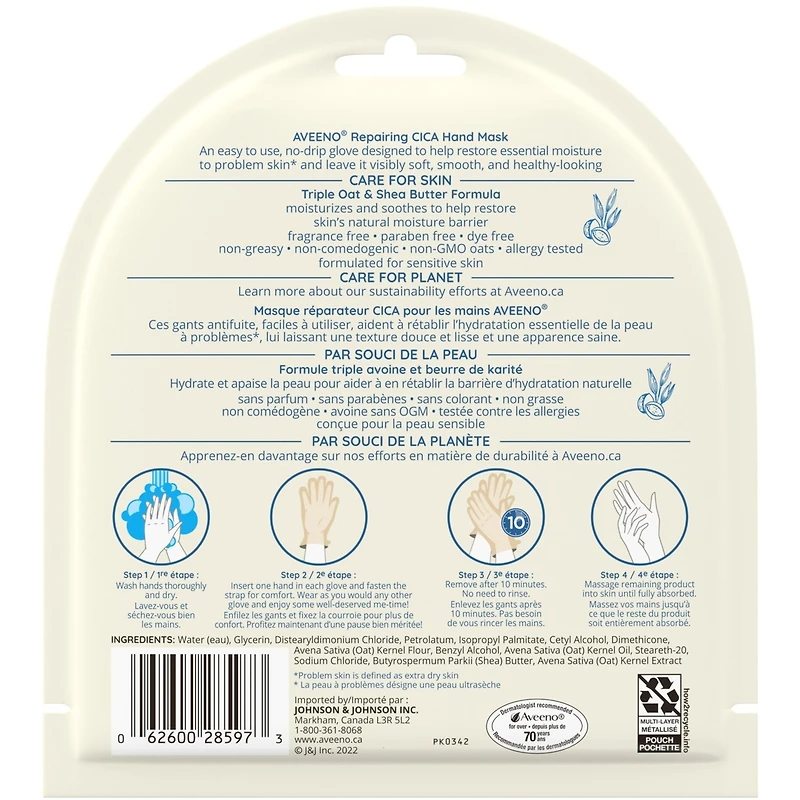 Masque réparateur CICA pour les mains