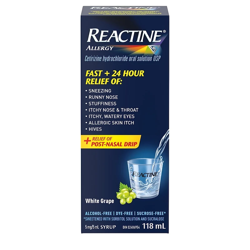 Allergy Liquid Medicine, with Cetirizine Hydrochloride, White Grape Flavour