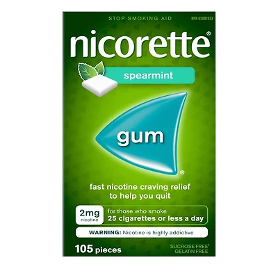 Nicotine Gum, 2 mg, Spearmint
