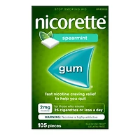 Nicotine Gum, 2 mg, Spearmint