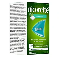 Nicotine Gum, 2 mg, Spearmint