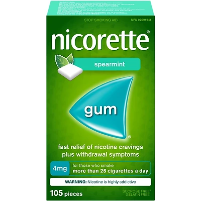 Nicotine Gum, 4 mg, Spearmint